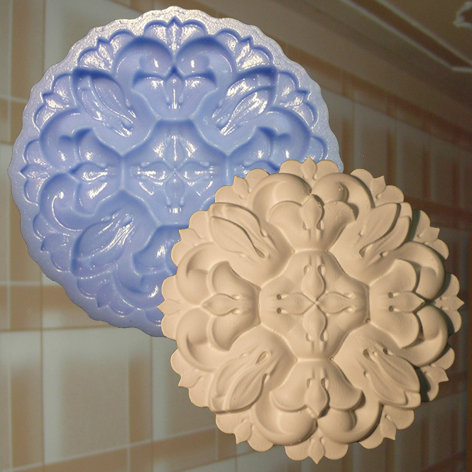 1 Rosette  Stuckrosette Ei Dekor Wand