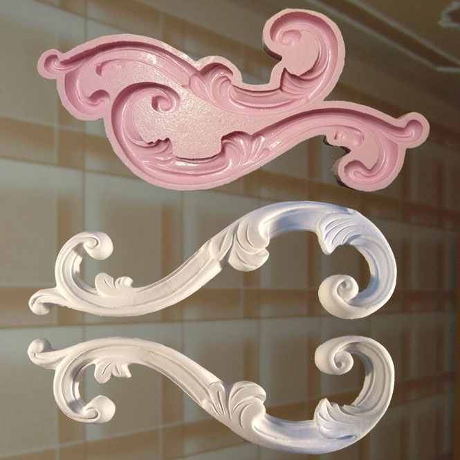 Negativform Stuck Verzierung Silikonform Rosette Relief Deckenverzierung