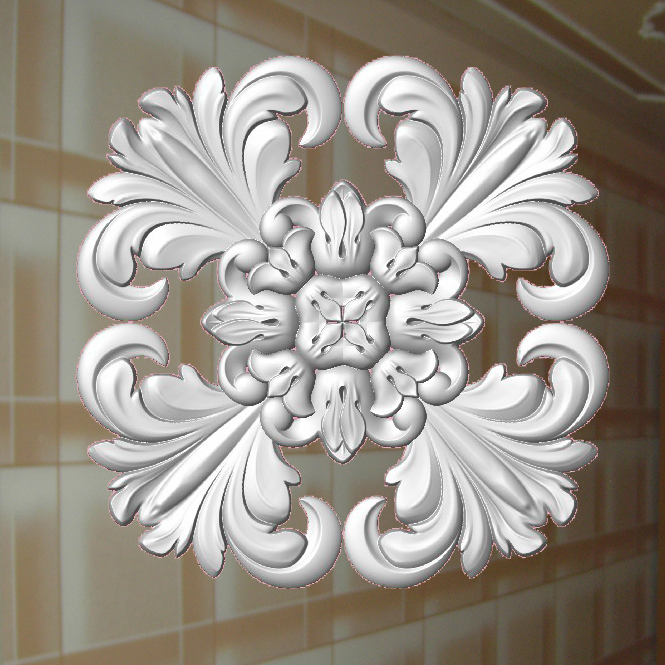 1 Dekorelement Stuckdekor Ornament Wanddekor