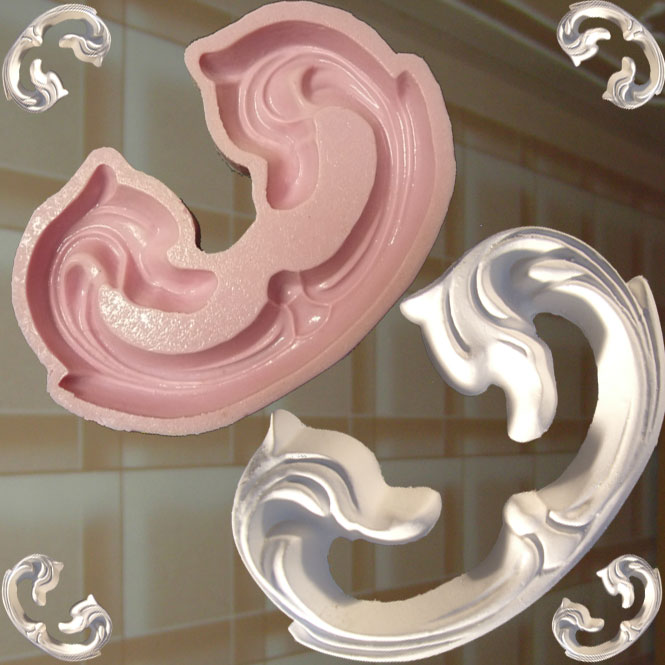 Dekor Stuck Verzierung Silikonform Ornament Relief Deckenverzierung Muld