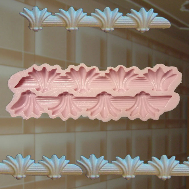 Stuck Profile kautschuk Negativform Gießform Gips Relief Deckenverzierung (24)